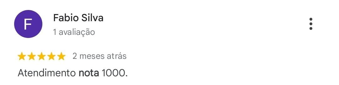 Avaliação de cliente da Top Point no Google Maps, mostrando satisfação com produtos e atendimento.